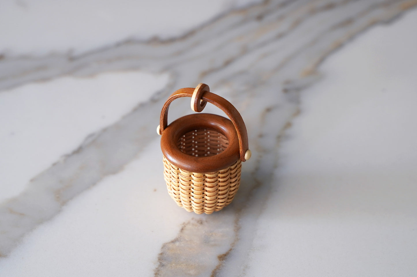 Tiny Nantucket Basket - Ornament / Pendant / Charm