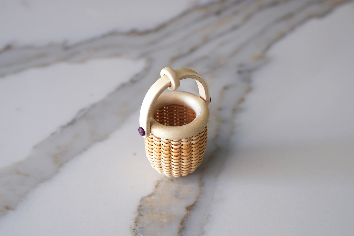 Tiny Nantucket Basket - Ornament / Pendant / Charm