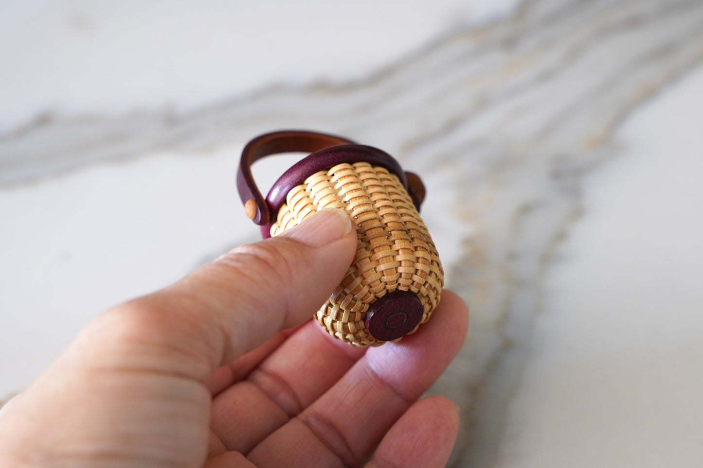 Tiny Nantucket Basket - Ornament / Pendant / Charm