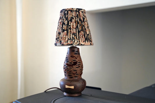 Banksia Nut & Bowtie Walnut Shelf Lamp / Small Table Lamp With or Without a Shade