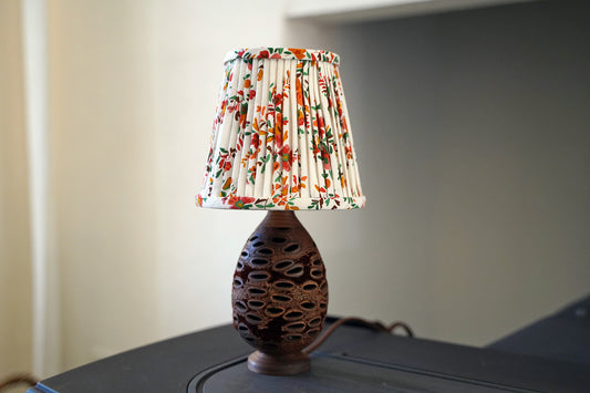 Banksia Nut Shelf Lamp / Small Table Lamp With or Without a Shade