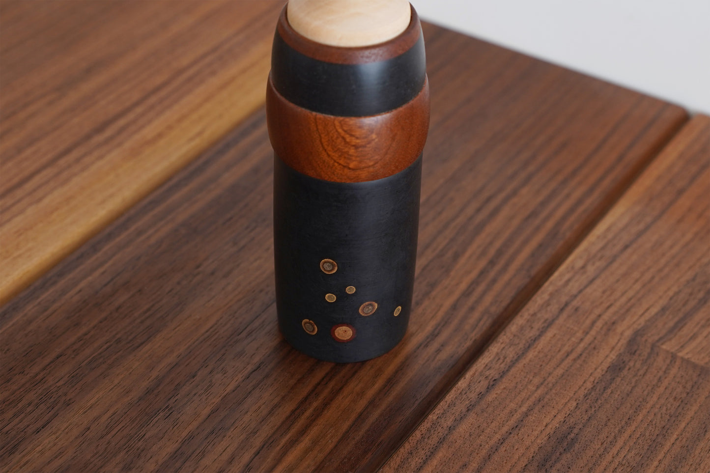 Kokeshi in Black with Rose Branches