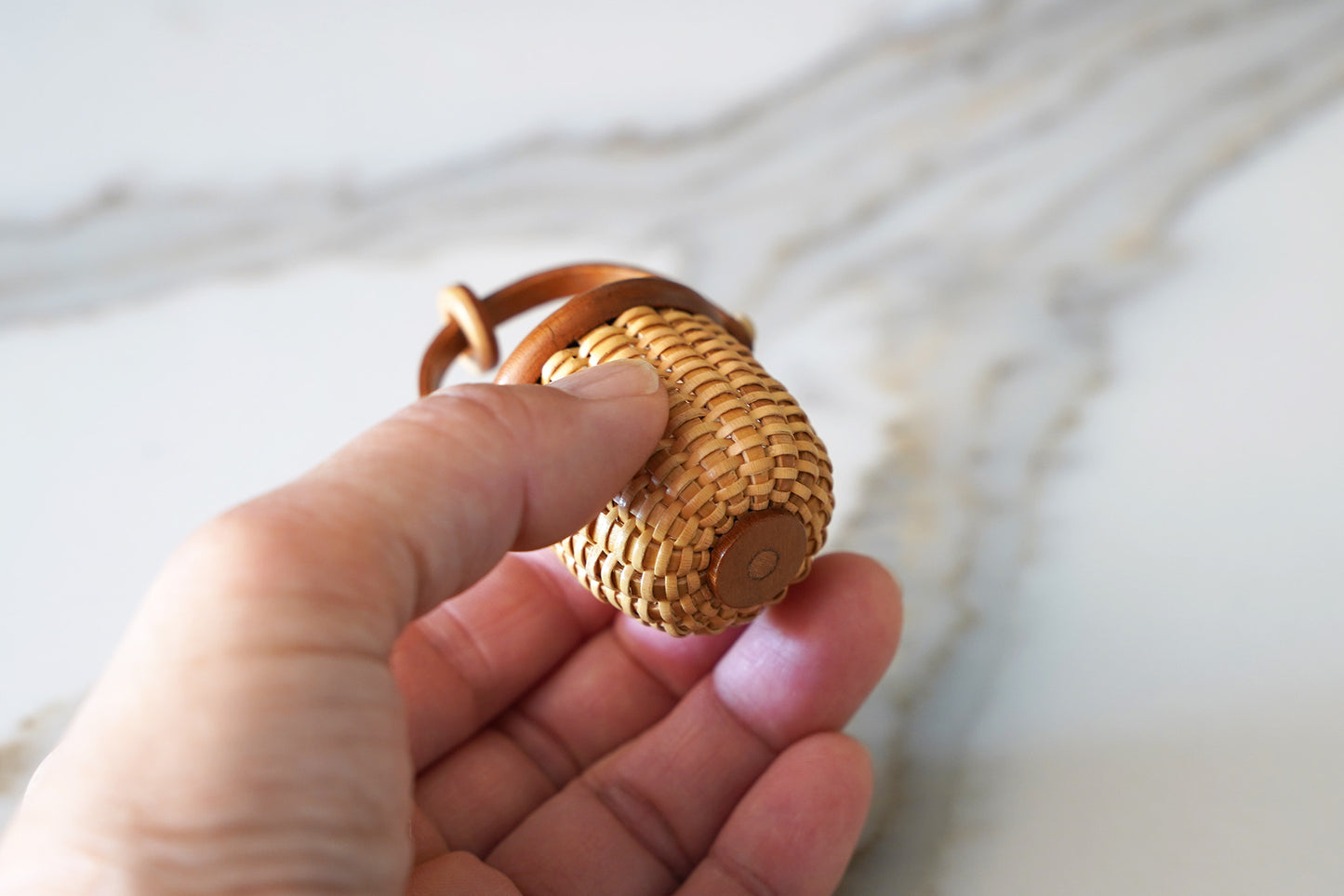 Tiny Nantucket Basket - Ornament / Pendant / Charm