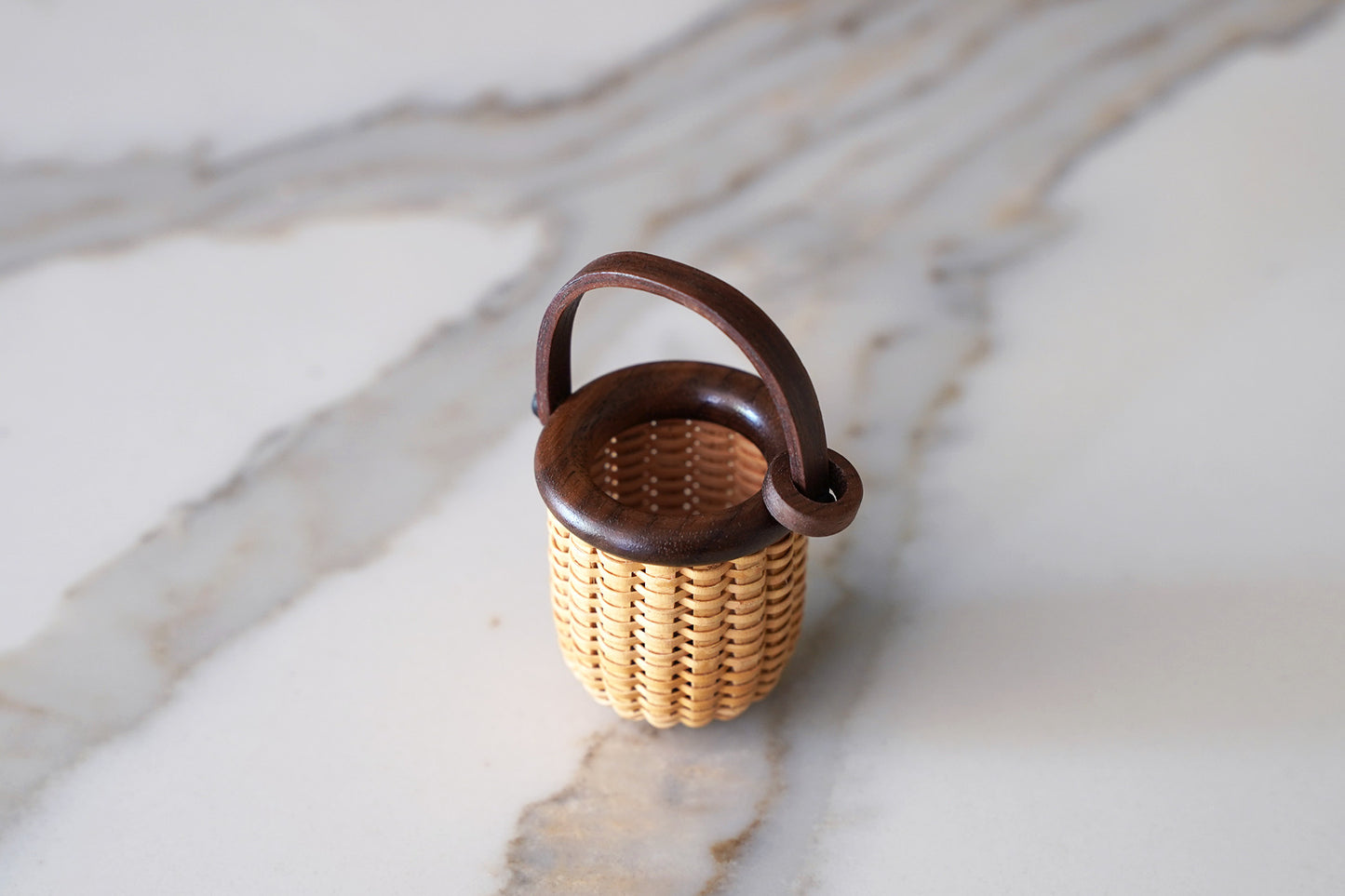 Tiny Nantucket Basket - Ornament / Pendant / Charm