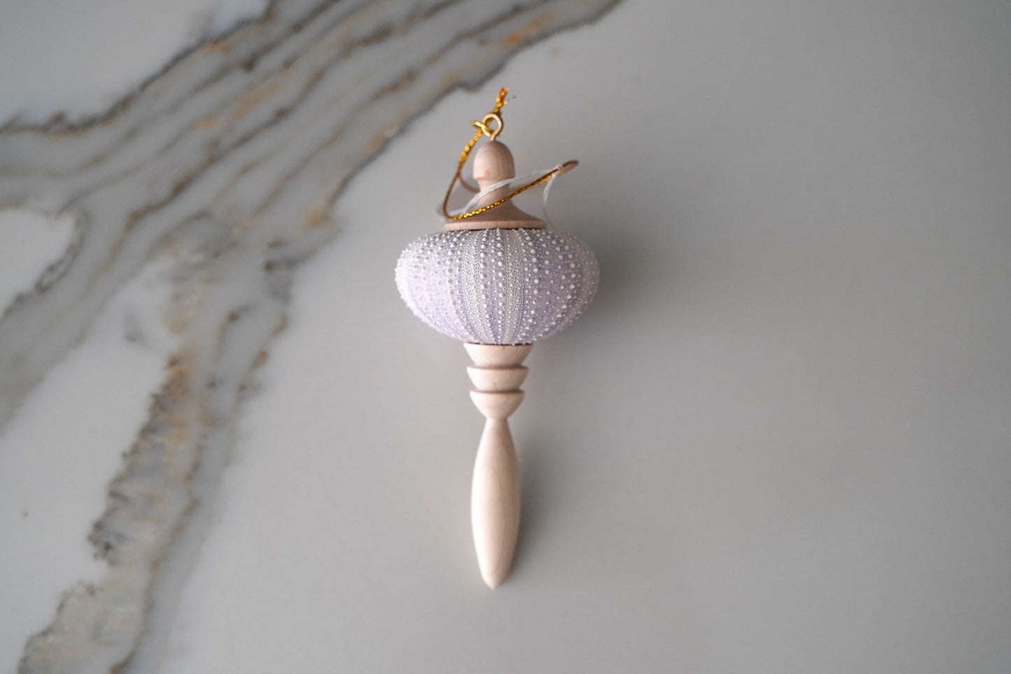 Tree Ornament  with Purple Sea Urchin Shell