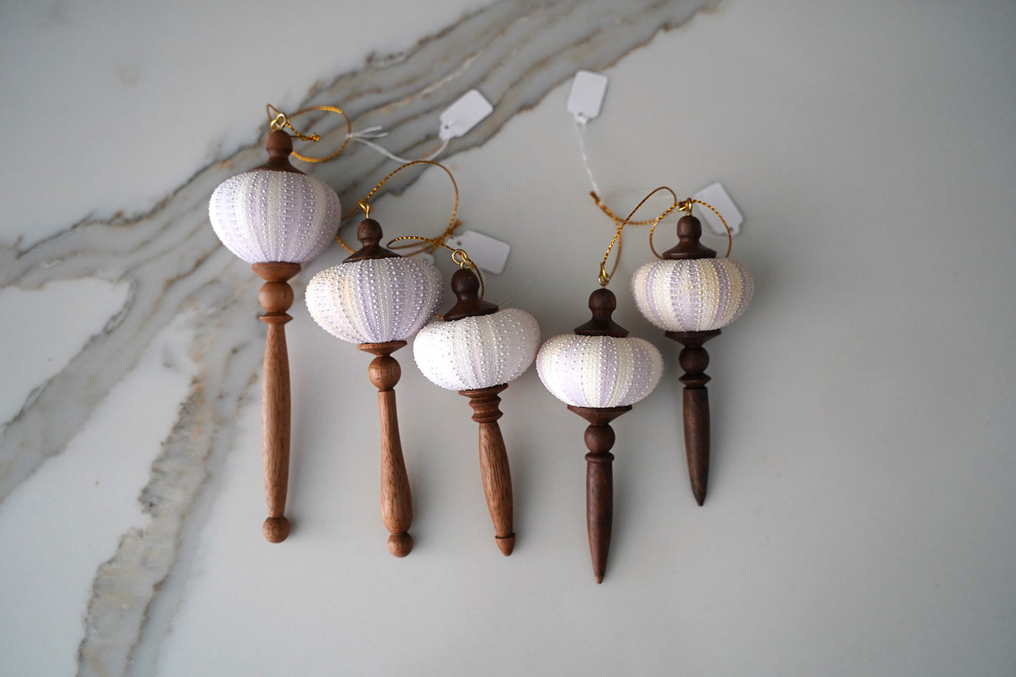 Tree Ornament  with Purple Sea Urchin Shell