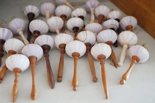 Tree Ornament  with Purple Sea Urchin Shell