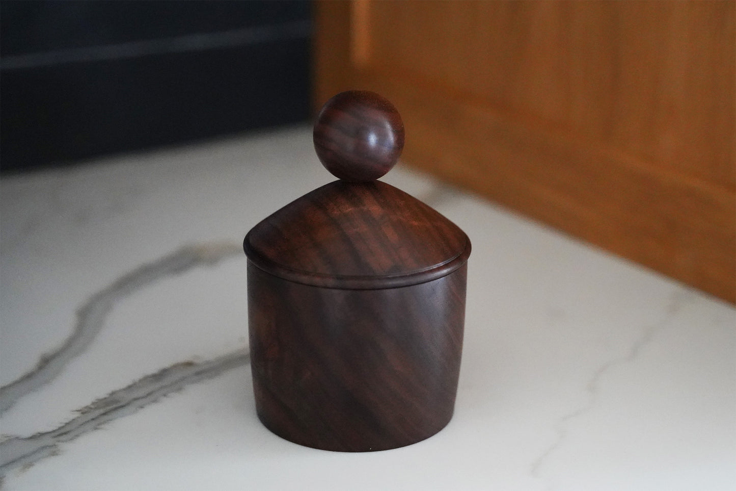 Walnut Jar with Oversized Round Knob