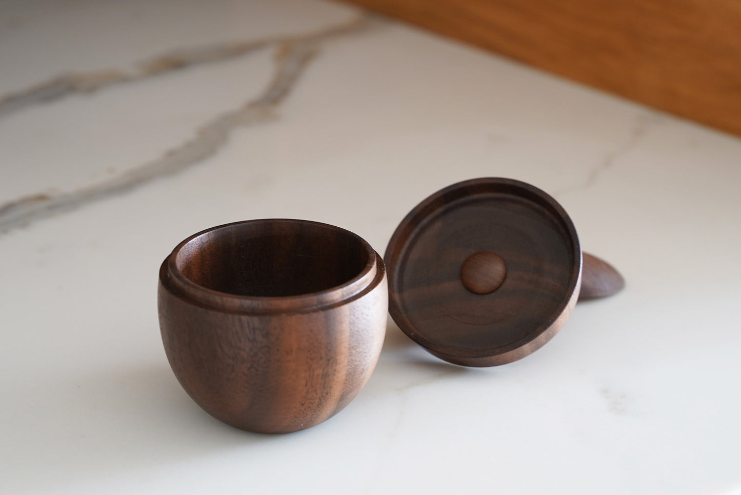 Walnut Box with Carved Whale Tail Knob / Unique Keepsake Box